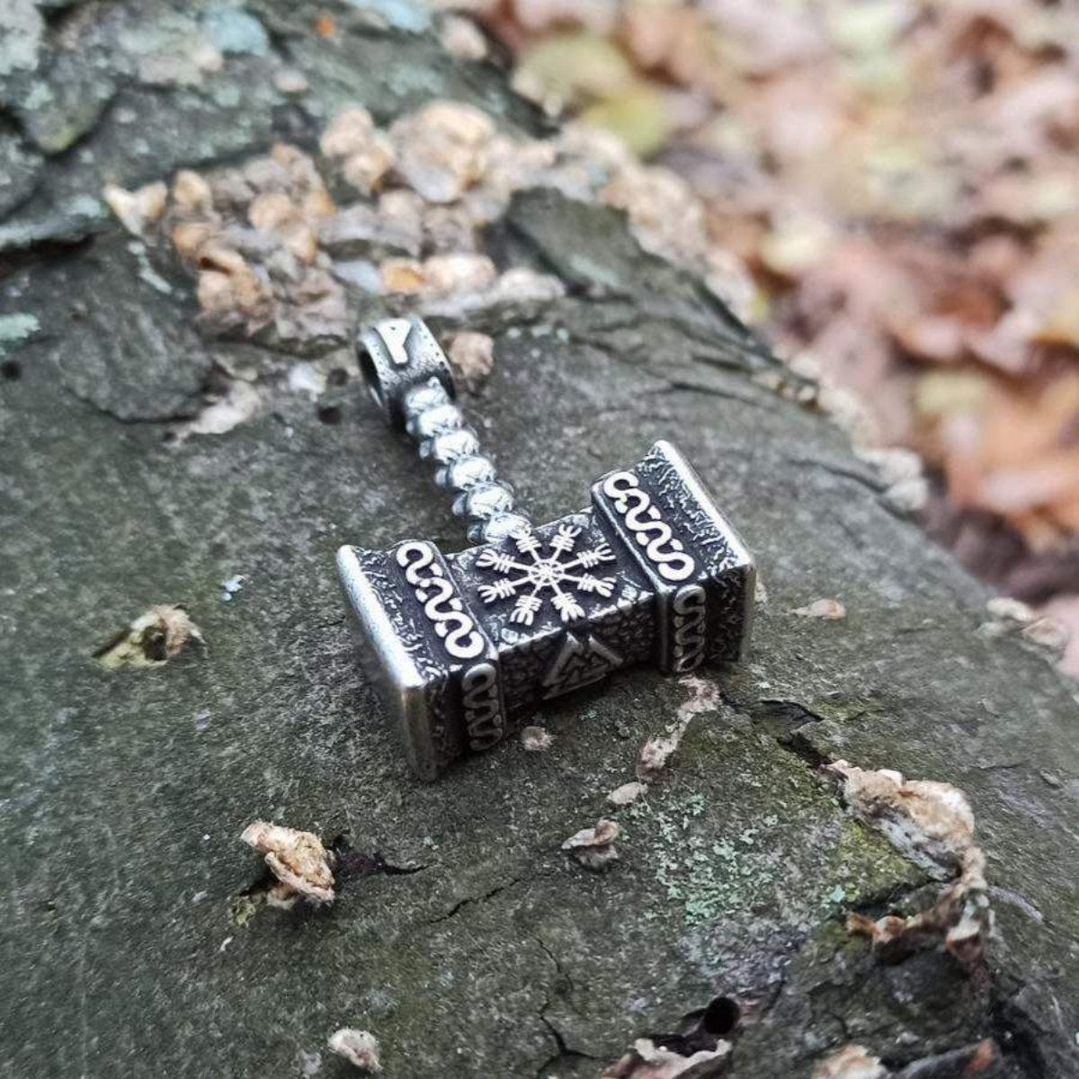 Mjolnir with runes pendant