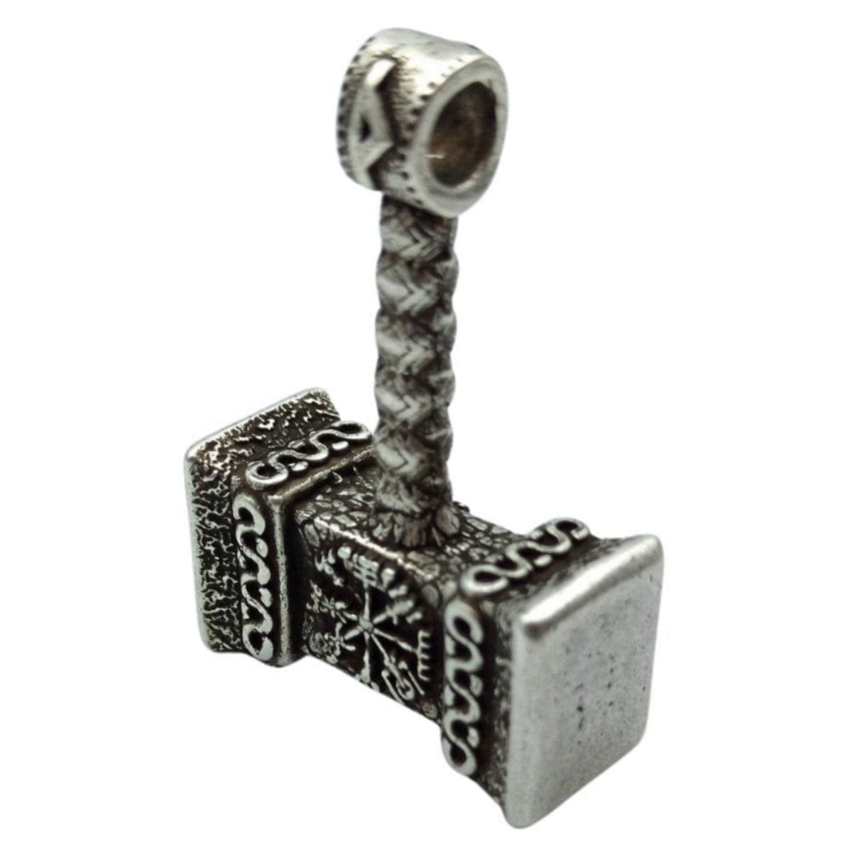 Mjolnir with runes pendant Silver plating
