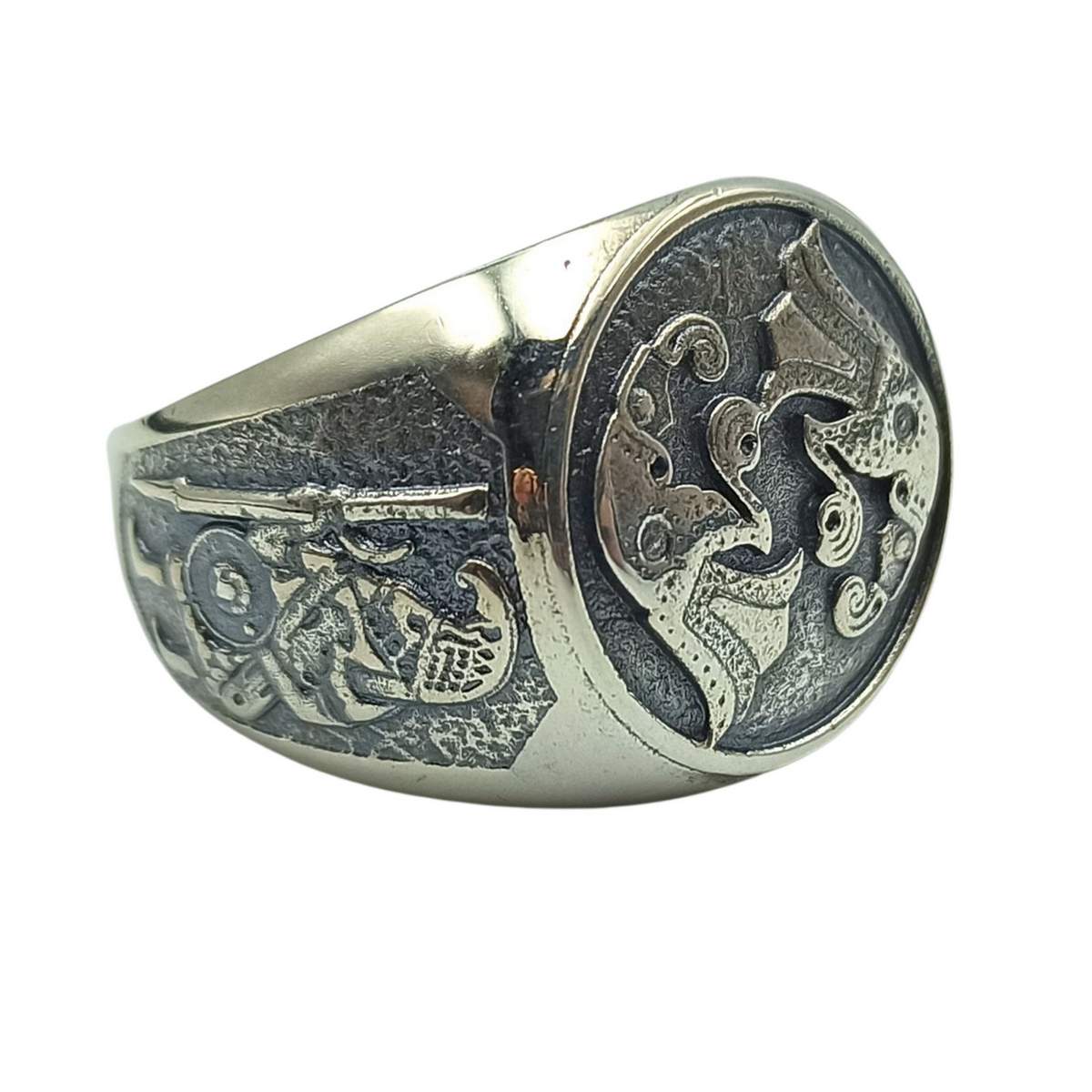 Norse ravens ring 6 US Silver 925