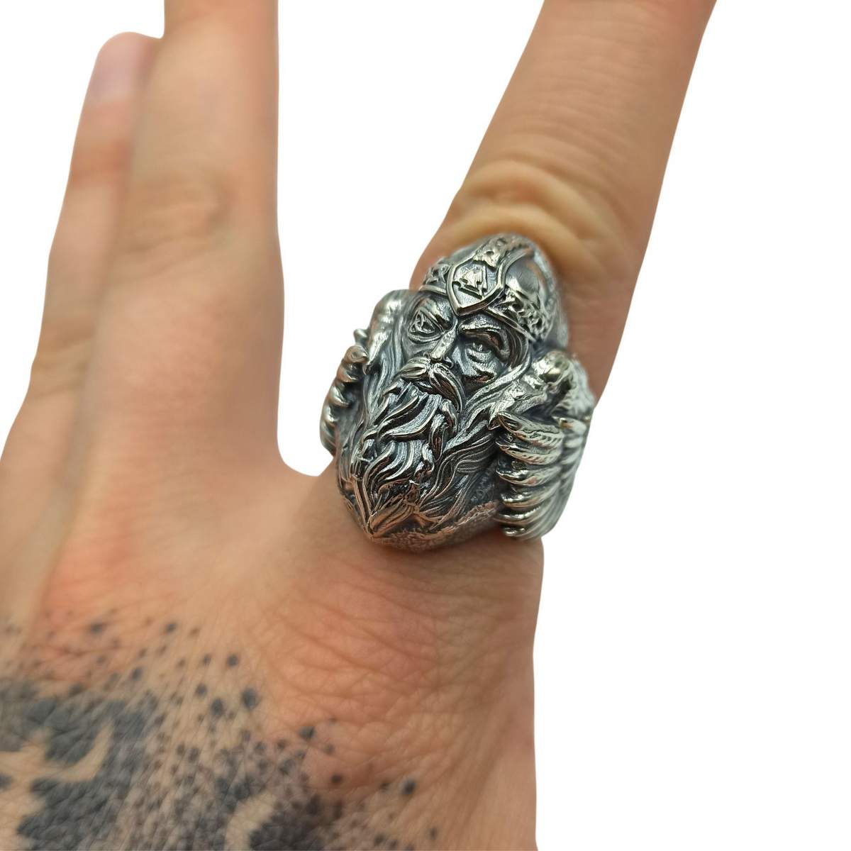 Odin with ravens signet ring