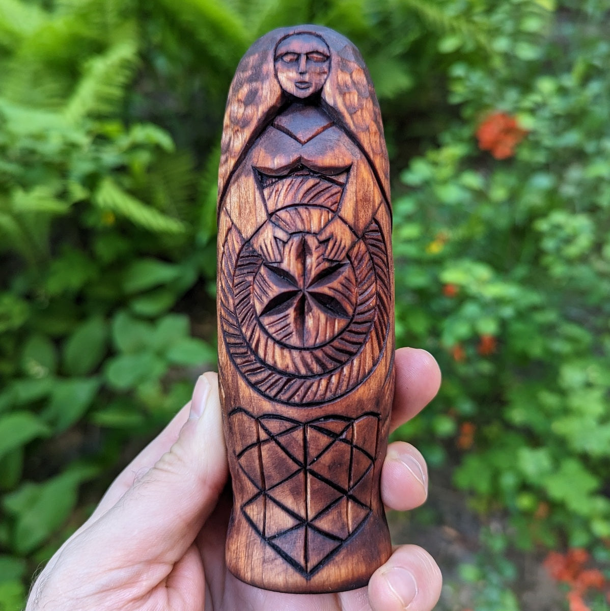 Zemyna Goddess wooden figurine