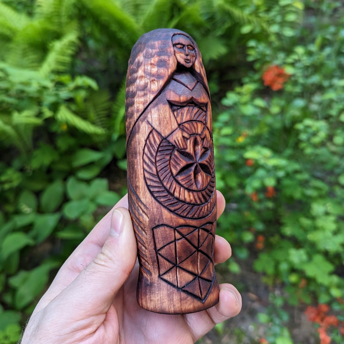 Zemyna Goddess wooden figurine