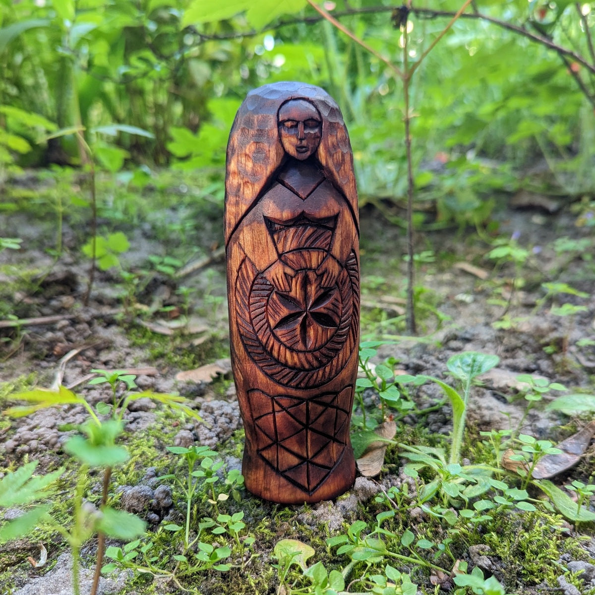 Zemyna Goddess wooden figurine