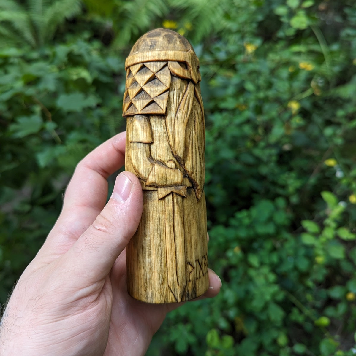 Vidar Norse wooden figurine