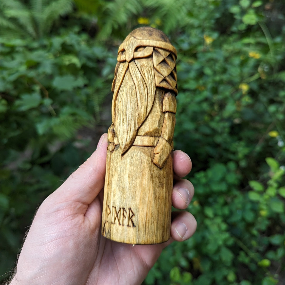 Vidar Norse wooden figurine