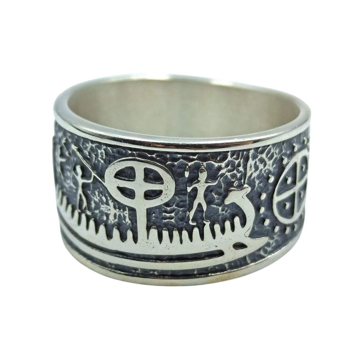 Norse Petroglyph ring 6 US Silver 925