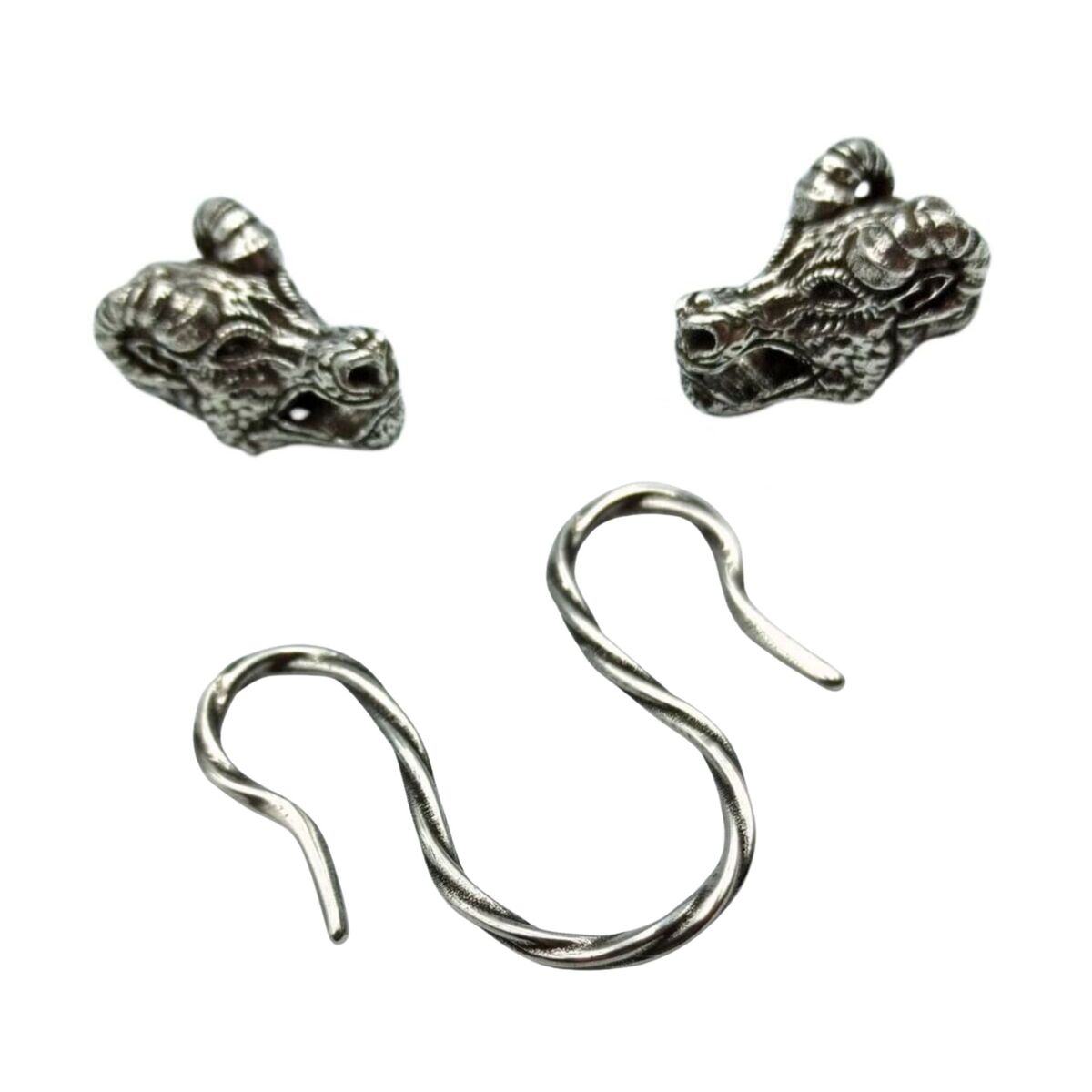 Viking goat necklace clasp Omega type Silver 925