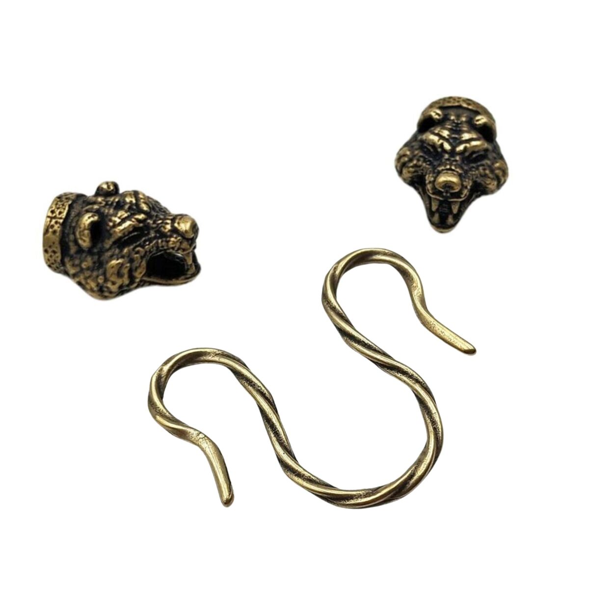 Viking bear head necklace clasp Omega type Bronze