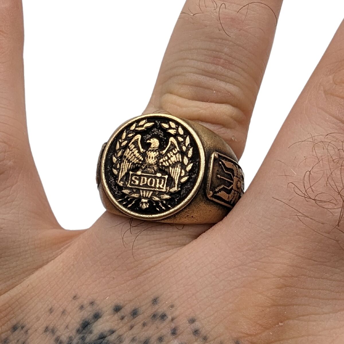 Roman eagle Aquila SPQR ring