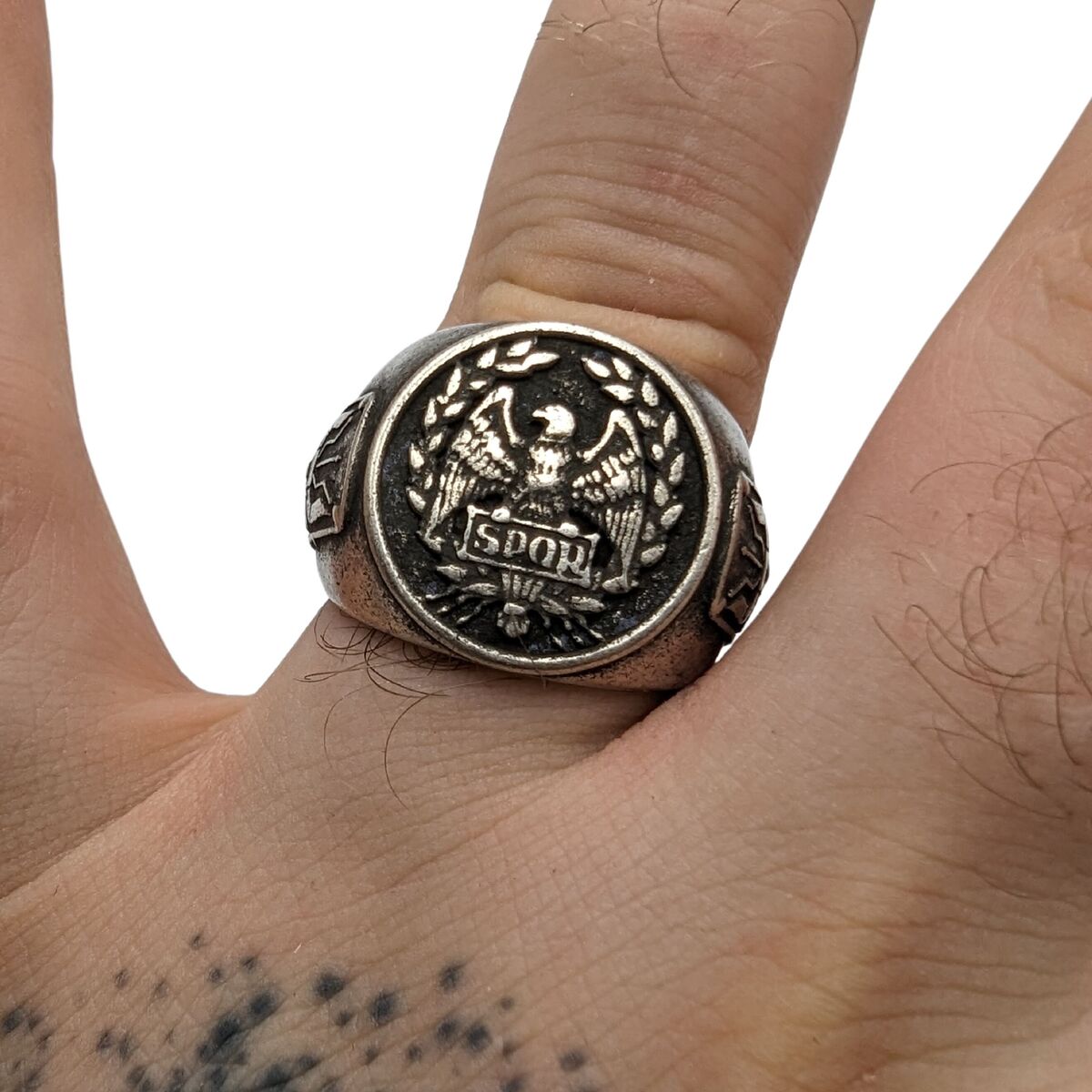 Roman eagle Aquila SPQR ring