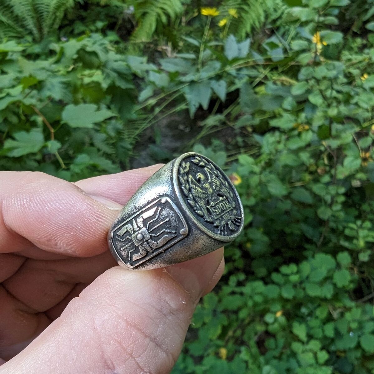 Roman eagle Aquila SPQR ring
