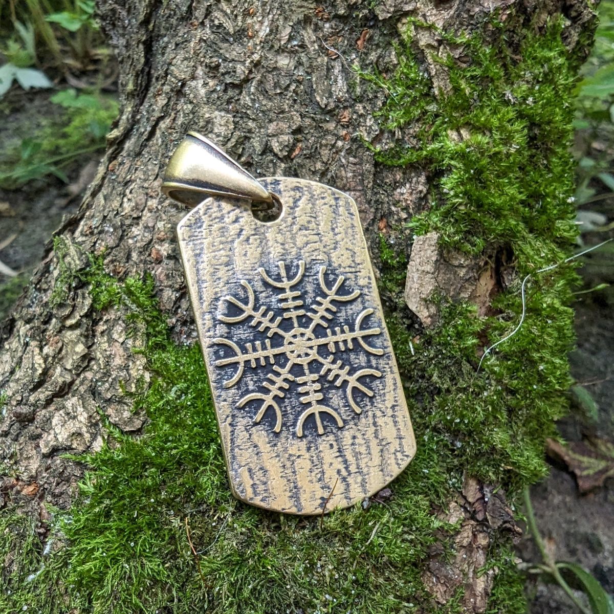 Sigurd and Fafnir Aegishjalmur pendant