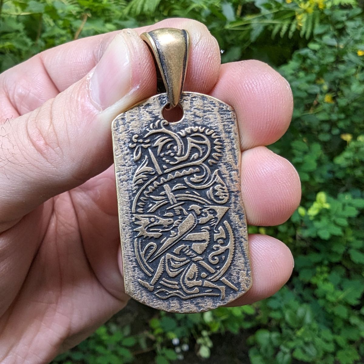 Sigurd and Fafnir Aegishjalmur pendant