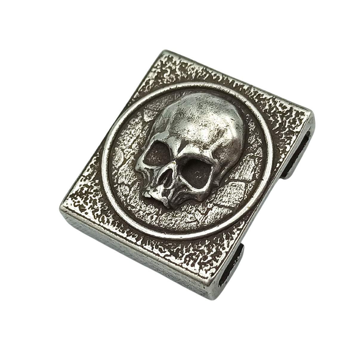 Skull bronze Molle clip Skull 02 Silver plating