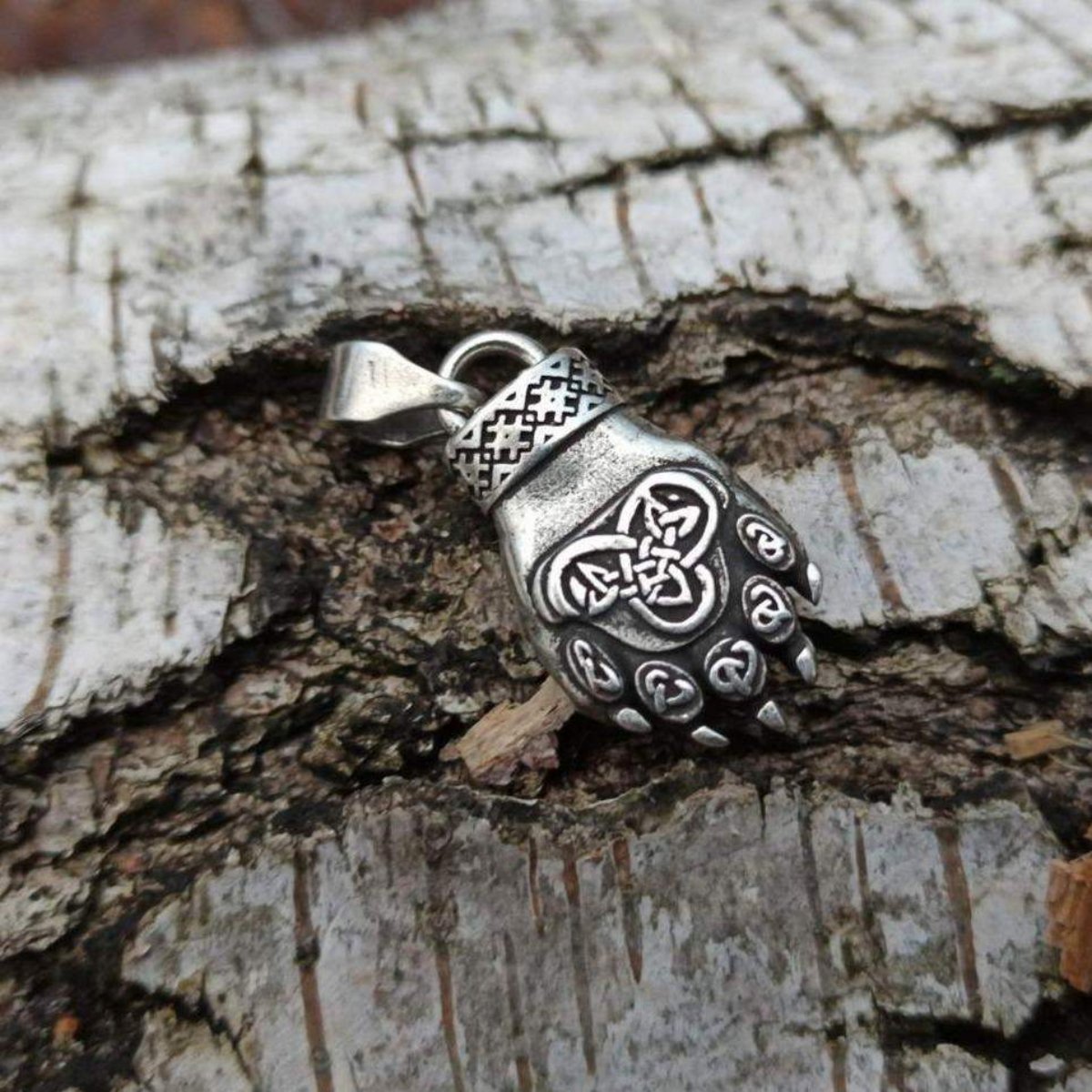 Bear paw pendant Slavic jewelry