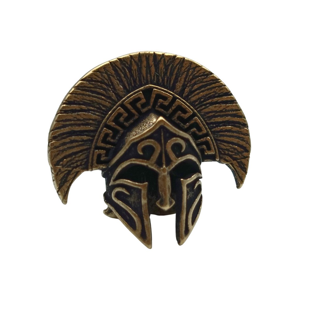 Spartan officer helmet paracord bead Bronze
