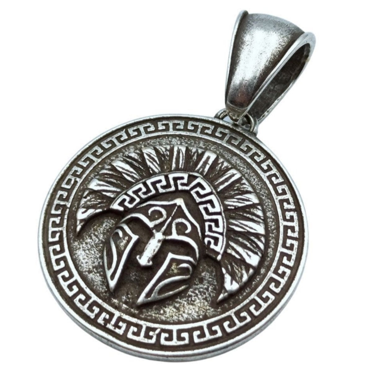 Spartan shield pendant Silver plating