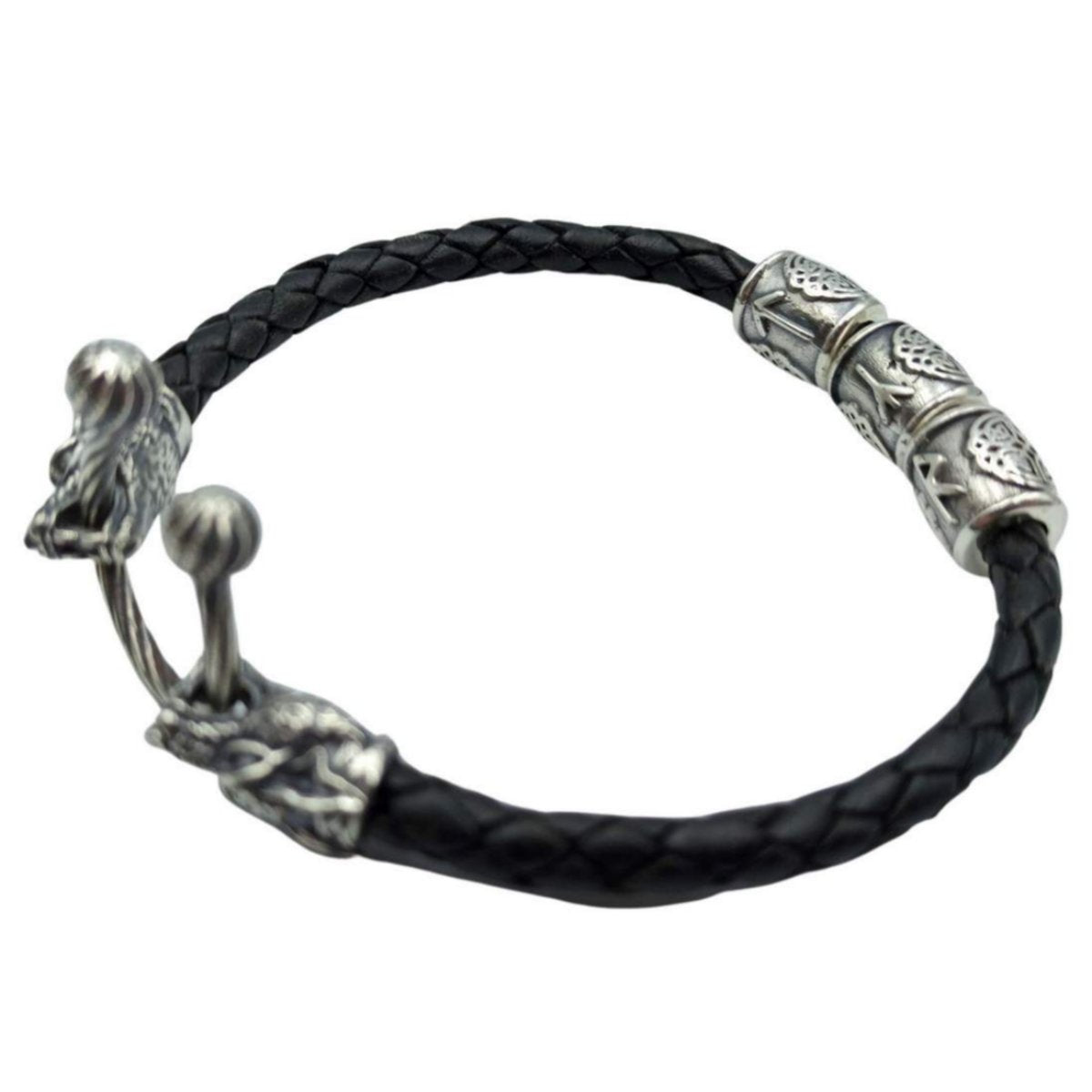 Tyr wolf leather bracelet