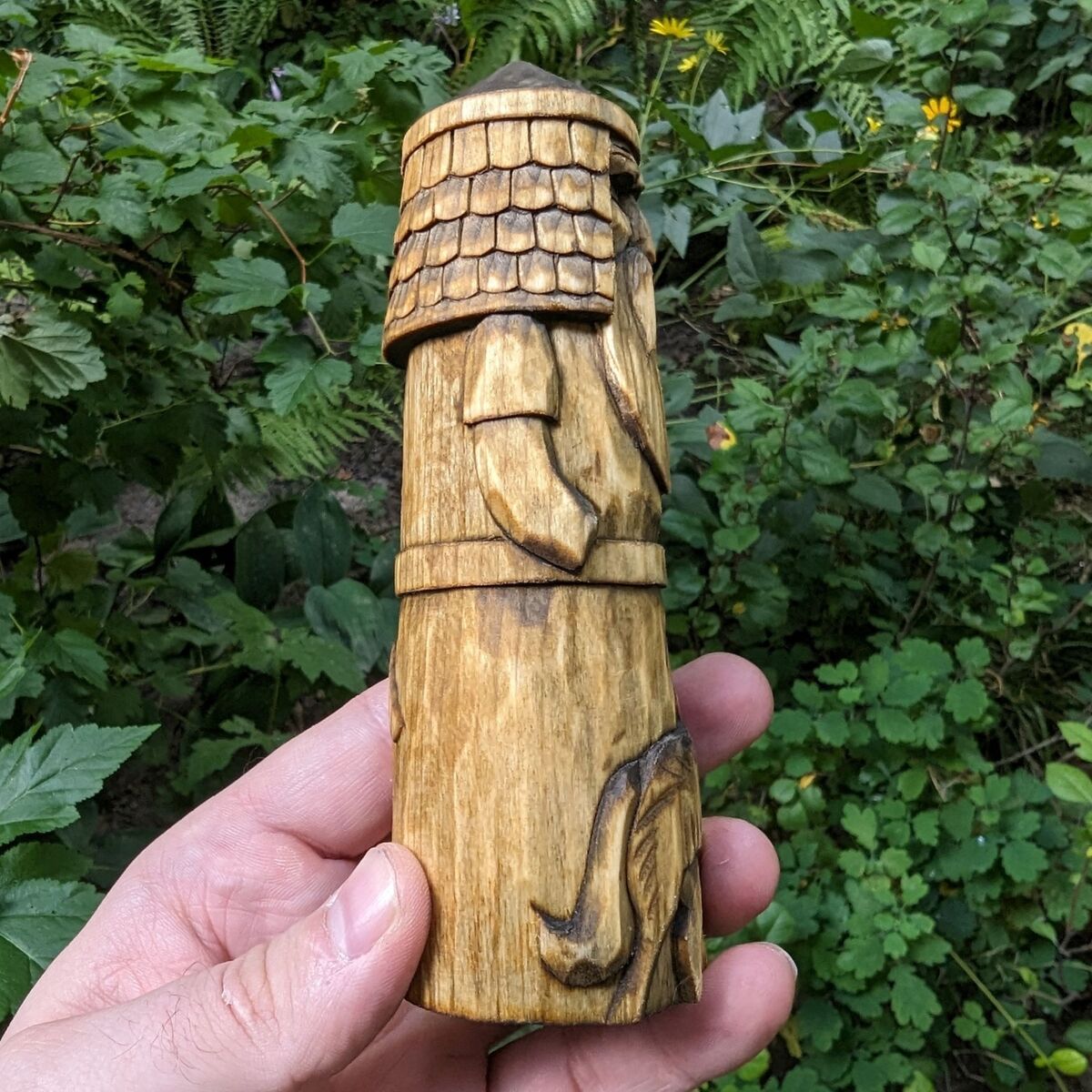 Tyr God wood carved figurine