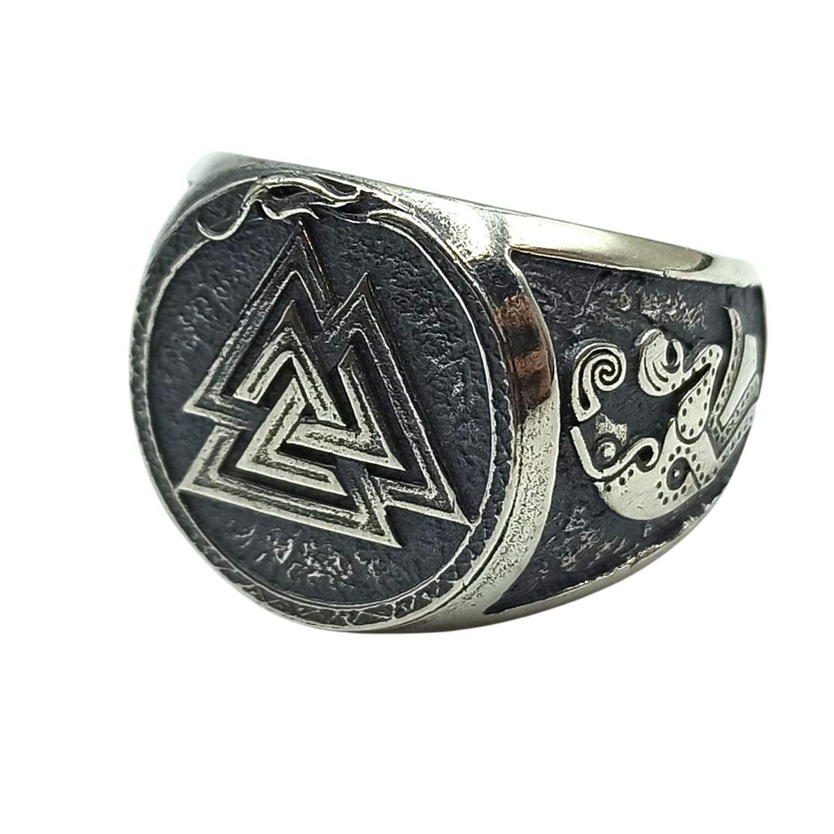 Valknut Symbol germanic raven ring