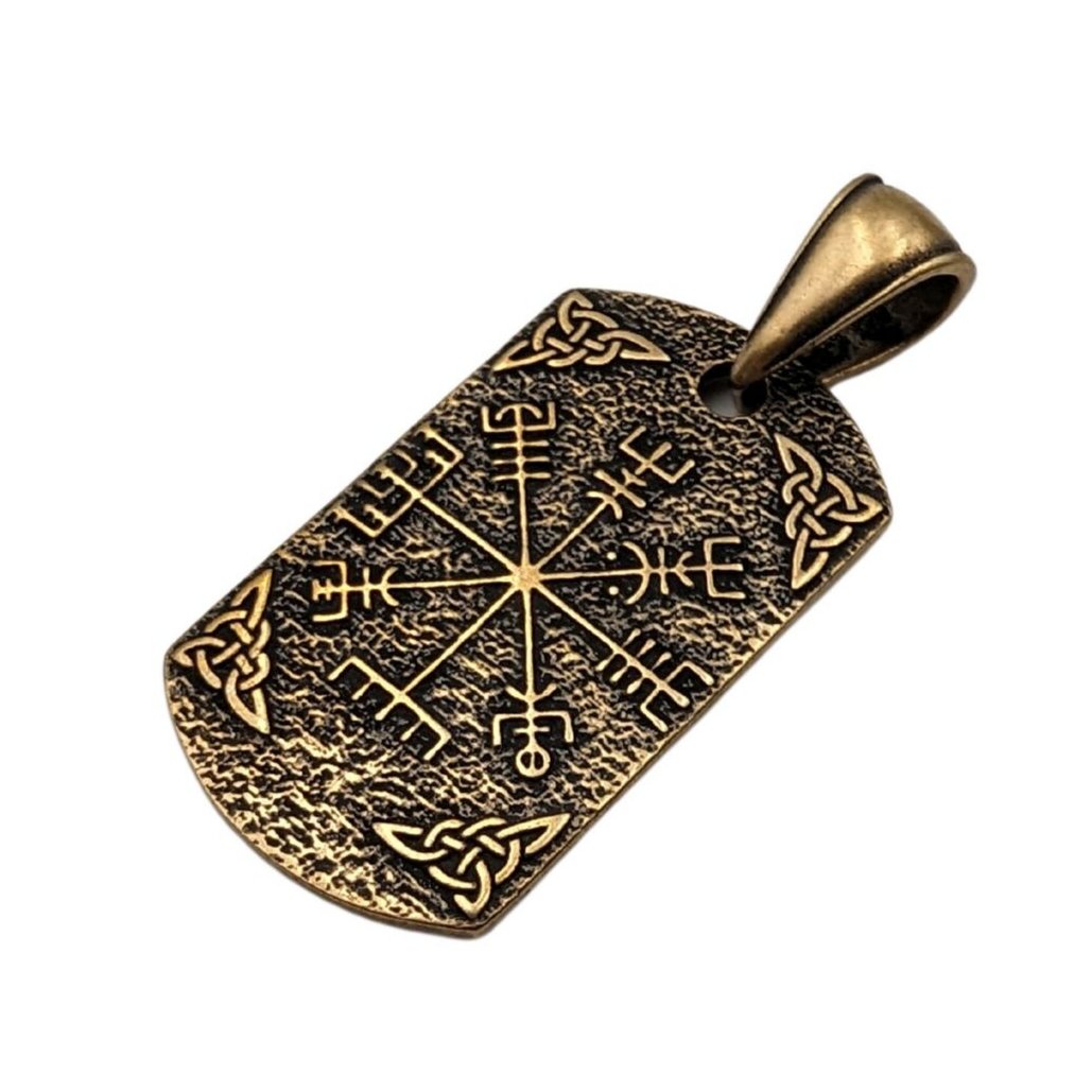 Vegvisir dara knot pendant Bronze