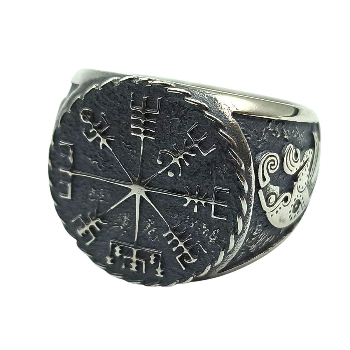 Vegvisir signet ring Viking compass ring
