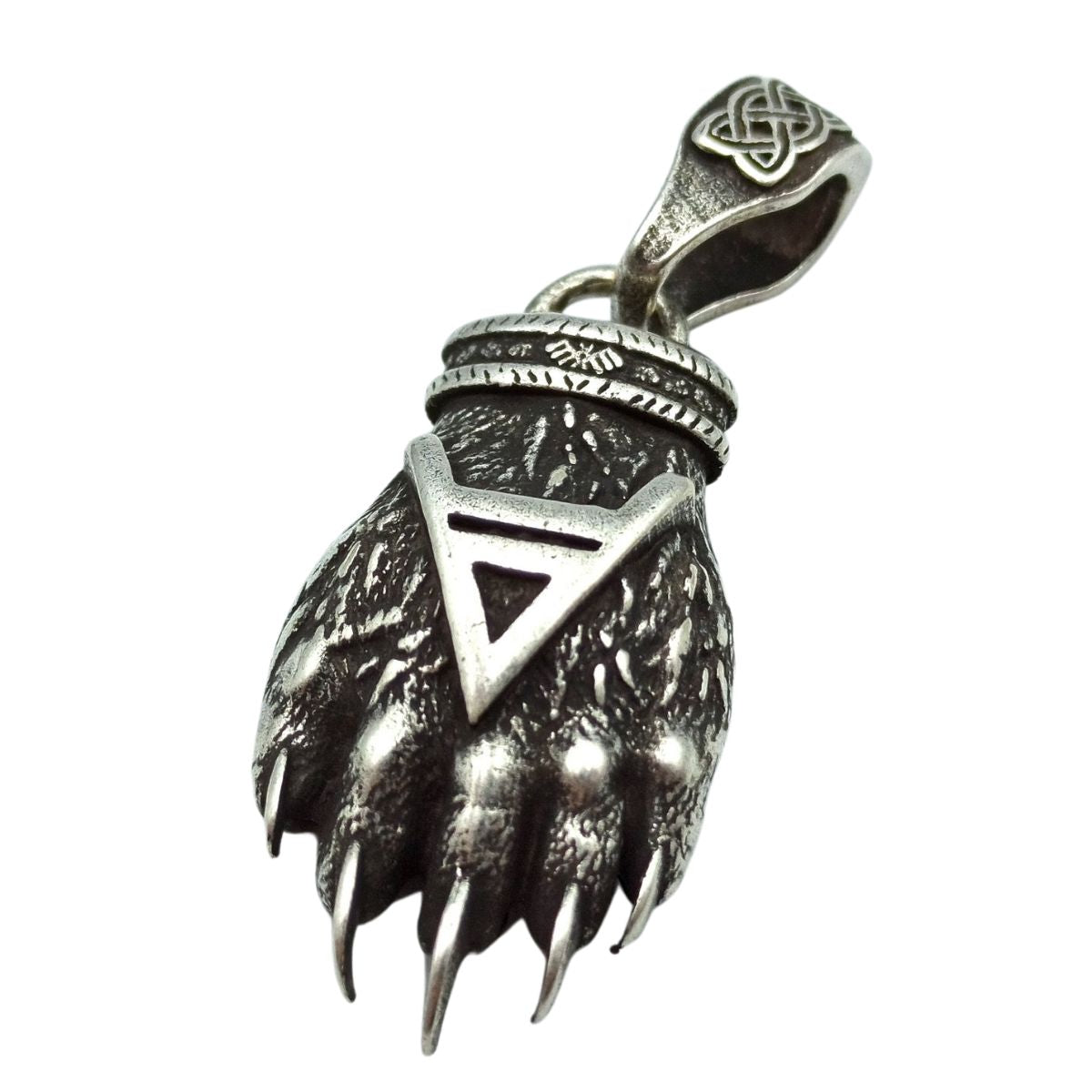 Slavic Veles Bear paw pendant Silver plating