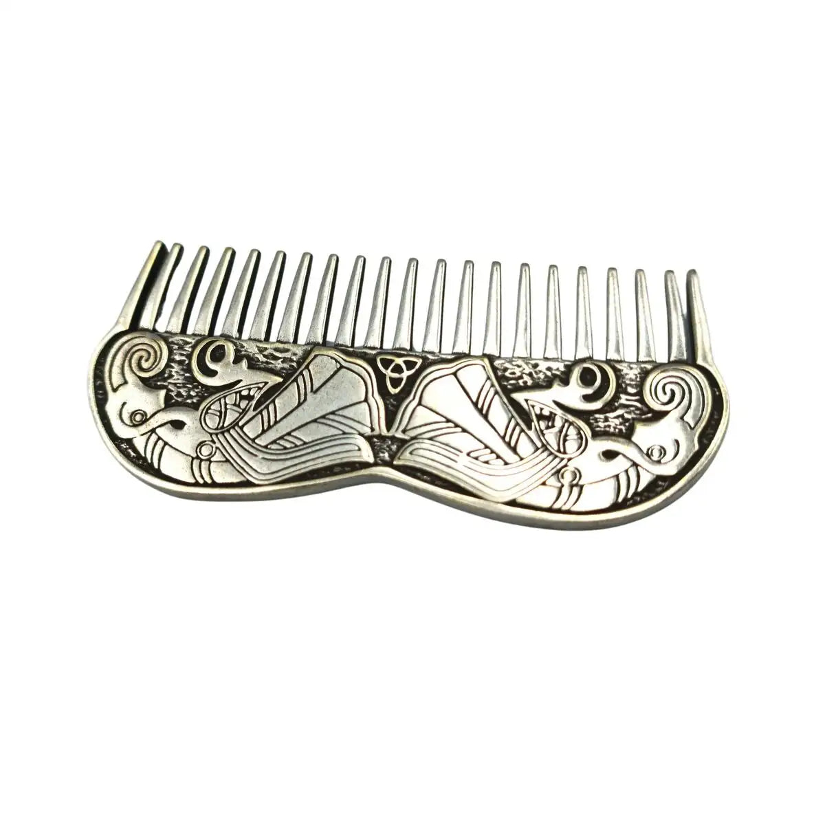 Germanic raven beard Viking comb Silver 925