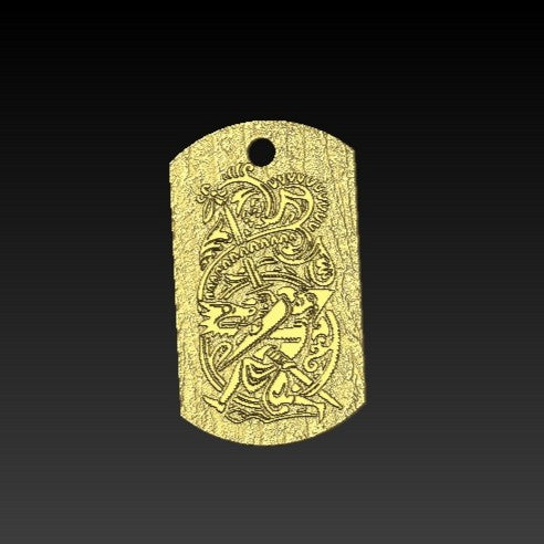 Sigurd and Fafnir Aegishjalmur pendant Gold plating