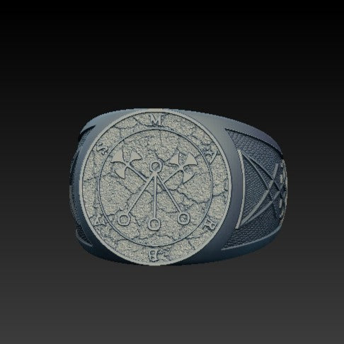 Marbas sigil demon ring 6 US Silver 925