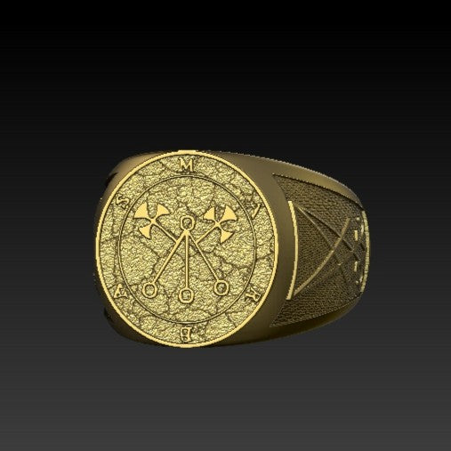 Marbas sigil demon ring 6 US Gold plating