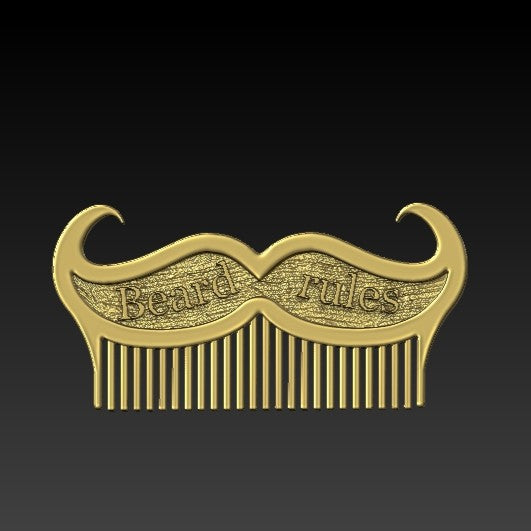Beard Rules beard comb Gold plating