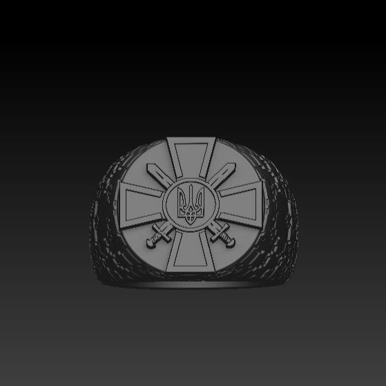 Ukrainian Ground Forces ring 6 US Silver plating