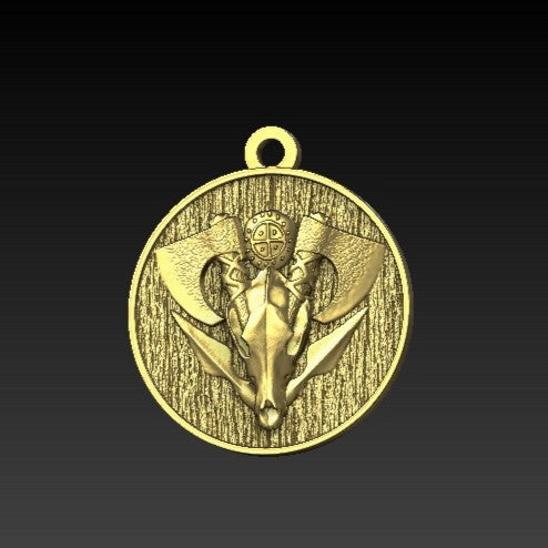 Wolf Skull pendant Golg plating