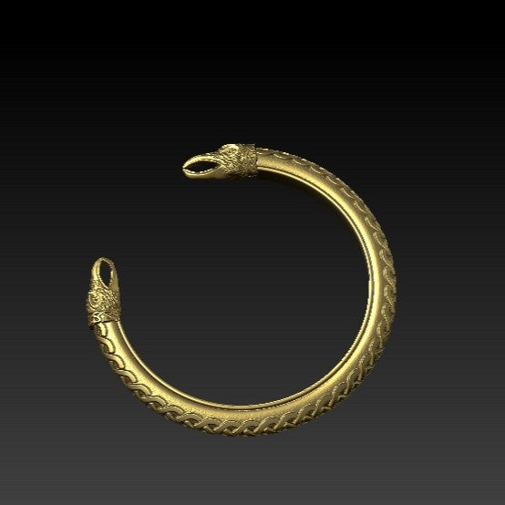 Viking arm ring raven bracelet Gold plating