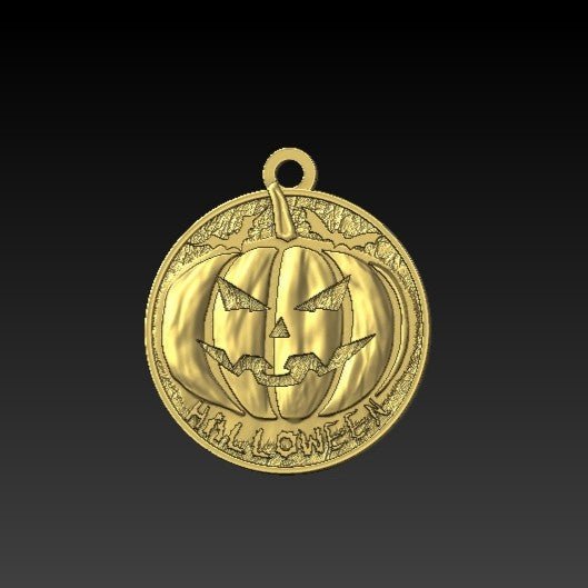 Halloween Pumpkin pendant Gold plating