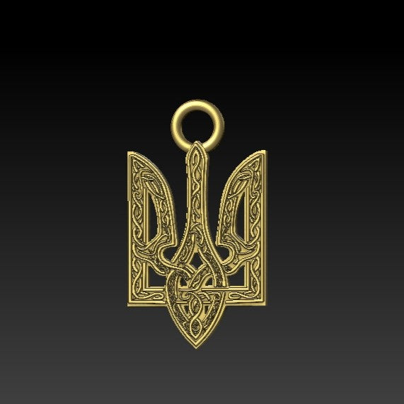 Ukrainian Trident Mammen pendant Golg plating