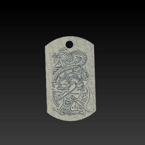 Sigurd and Fafnir Aegishjalmur pendant Silver 925