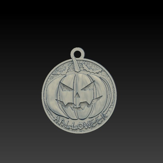 Halloween Pumpkin pendant Silver 925