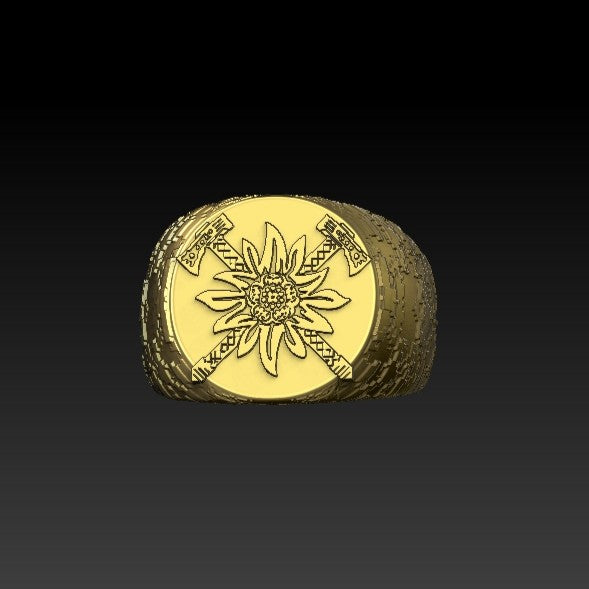 Ukrainian Mountain Infantry ring 6 US Gold plating