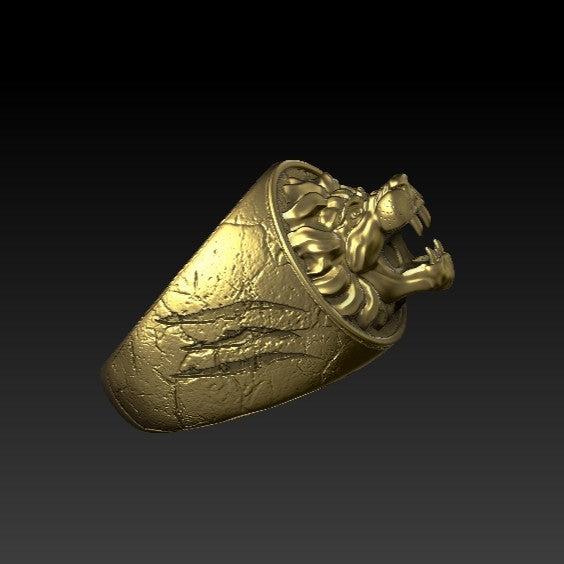 Lion signet ring