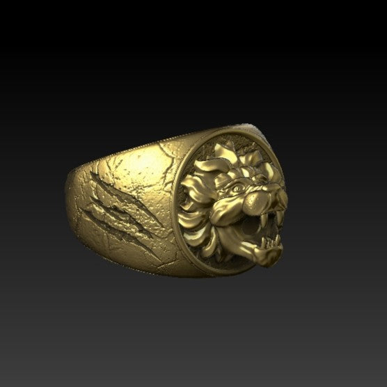 Lion signet ring