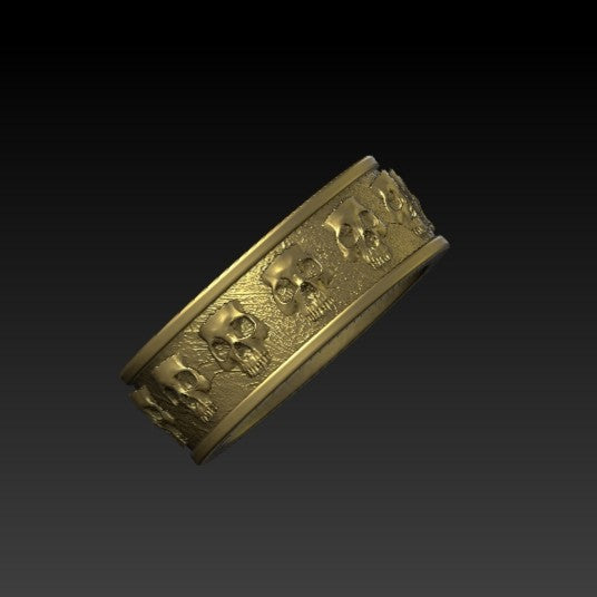 Skull band ring