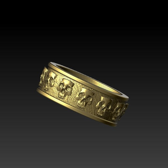 Skull band ring