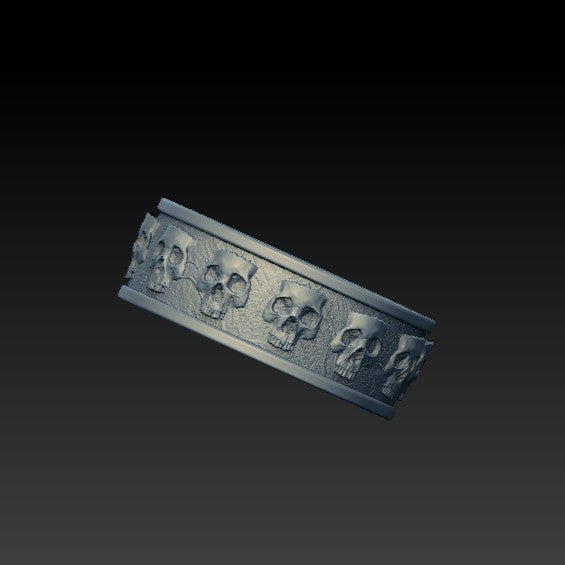 Skull band ring