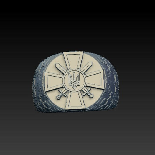 Ukrainian Ground Forces ring 6 US Silver 925