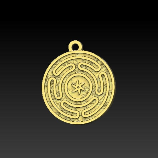 Wheel of Hecate pendant Gold plating