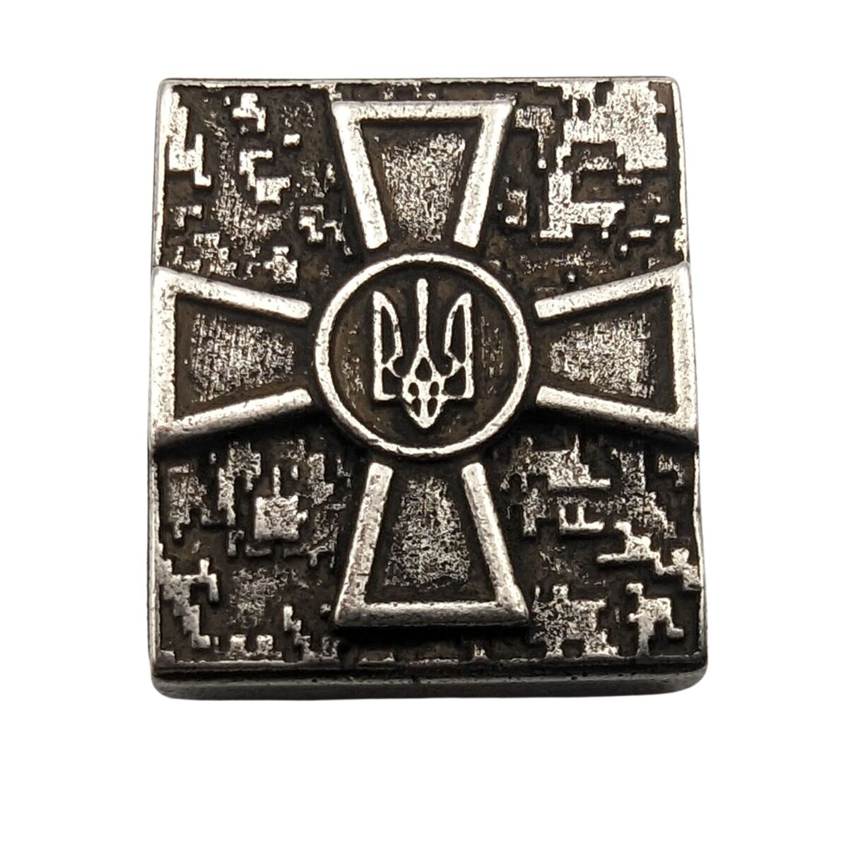 Ukrainian Armed Forces logo Molle clip Silver plated
