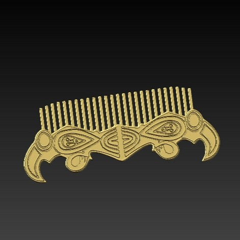 Viking raven beard comb