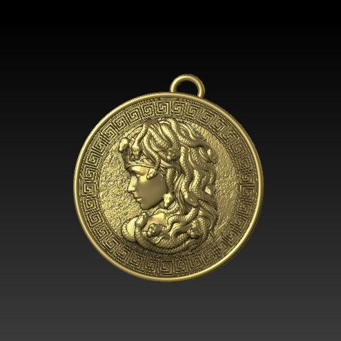 Medusa Gorgon pendant Gold plating